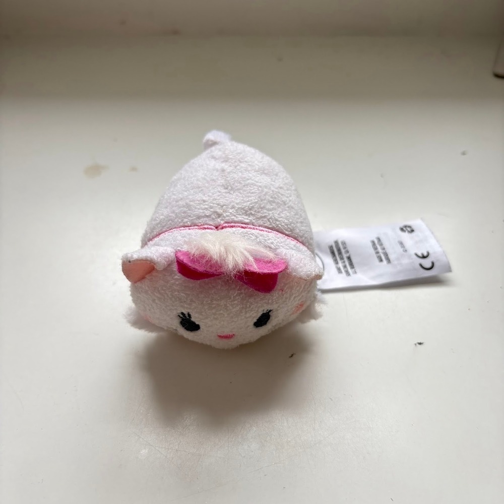 Disney Tsum Tsum Marie Mini Plush The Aristocats White Cat Pink Bow 3.5 Inch